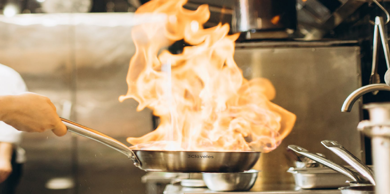 Sartén Natural acero inoxidable 3 Claveles